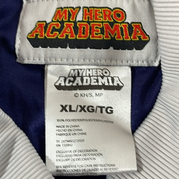 MY HERO ACADEMIA Windbreaker Blue/White Jacket Japanese Full Zip With Pockets XL - Picture 7 of 8
